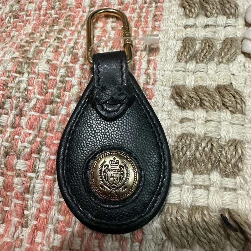 Vintage LEATHER Liz Claiborne keychain